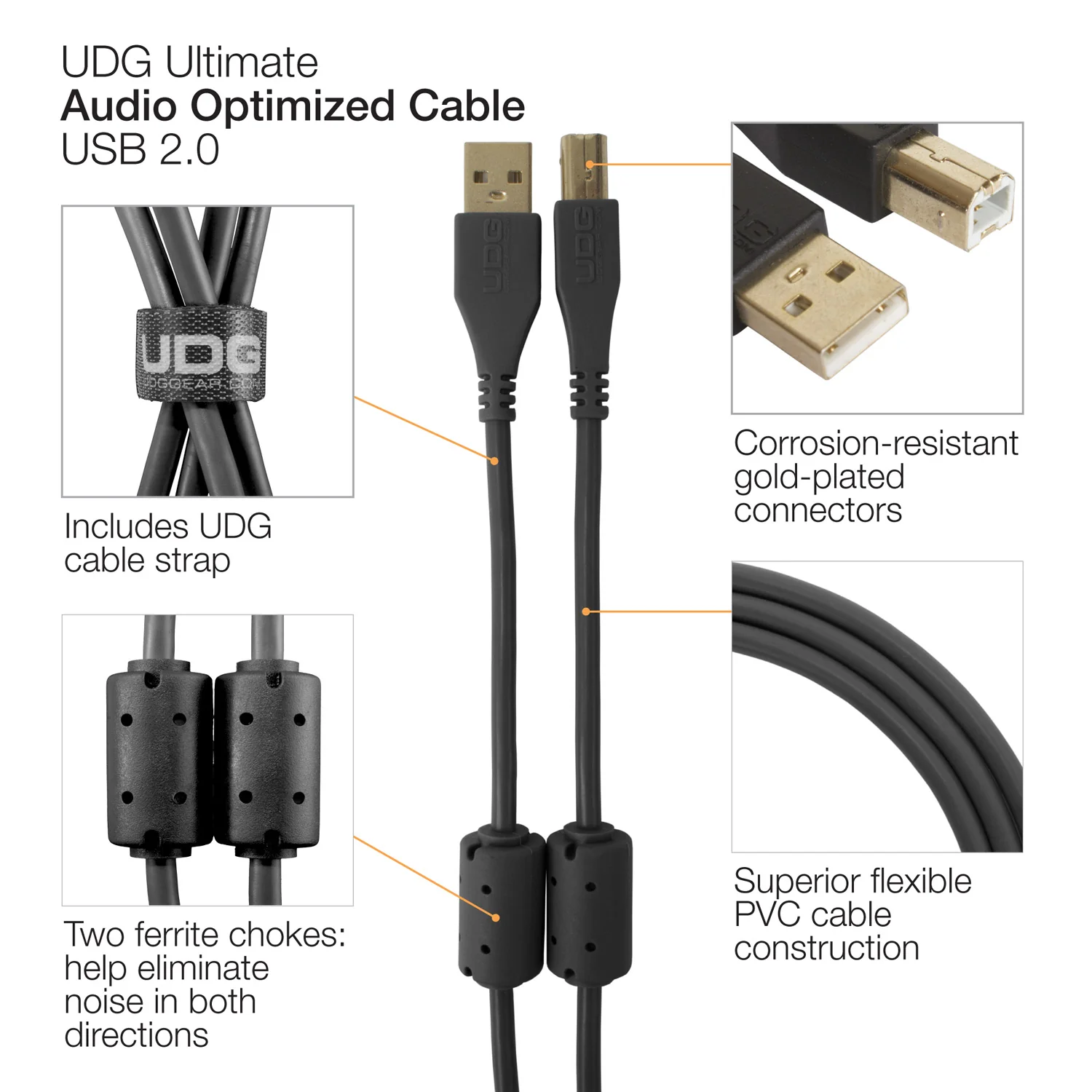 UDG Ultimate Audio Cable USB 2.0 A-B Angled - Image 8