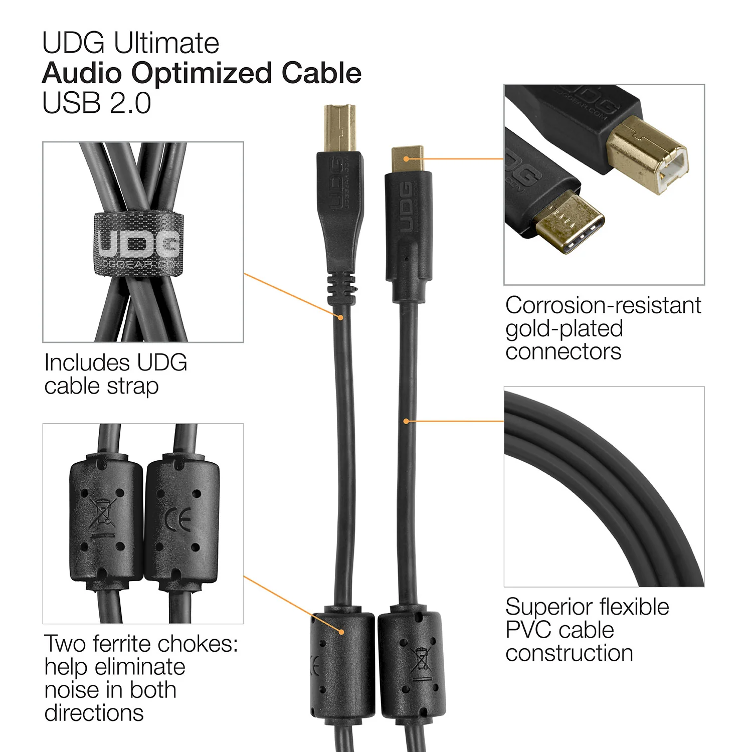 UDG Ultimate Audio Cable USB 2.0 C-B Straight 1,5m - Image 8