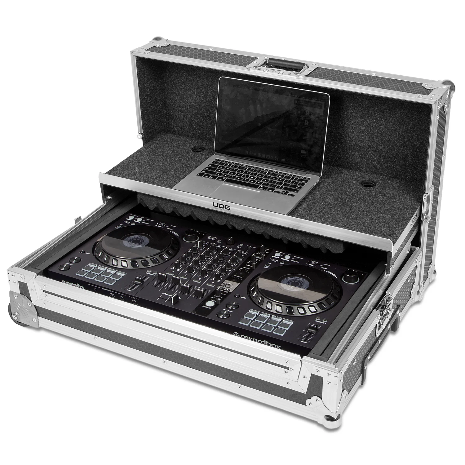 UDG Ultimate Flight Case Multi Format XXL Plus (Laptop Shelf, Trolley & Wheels) - Image 27