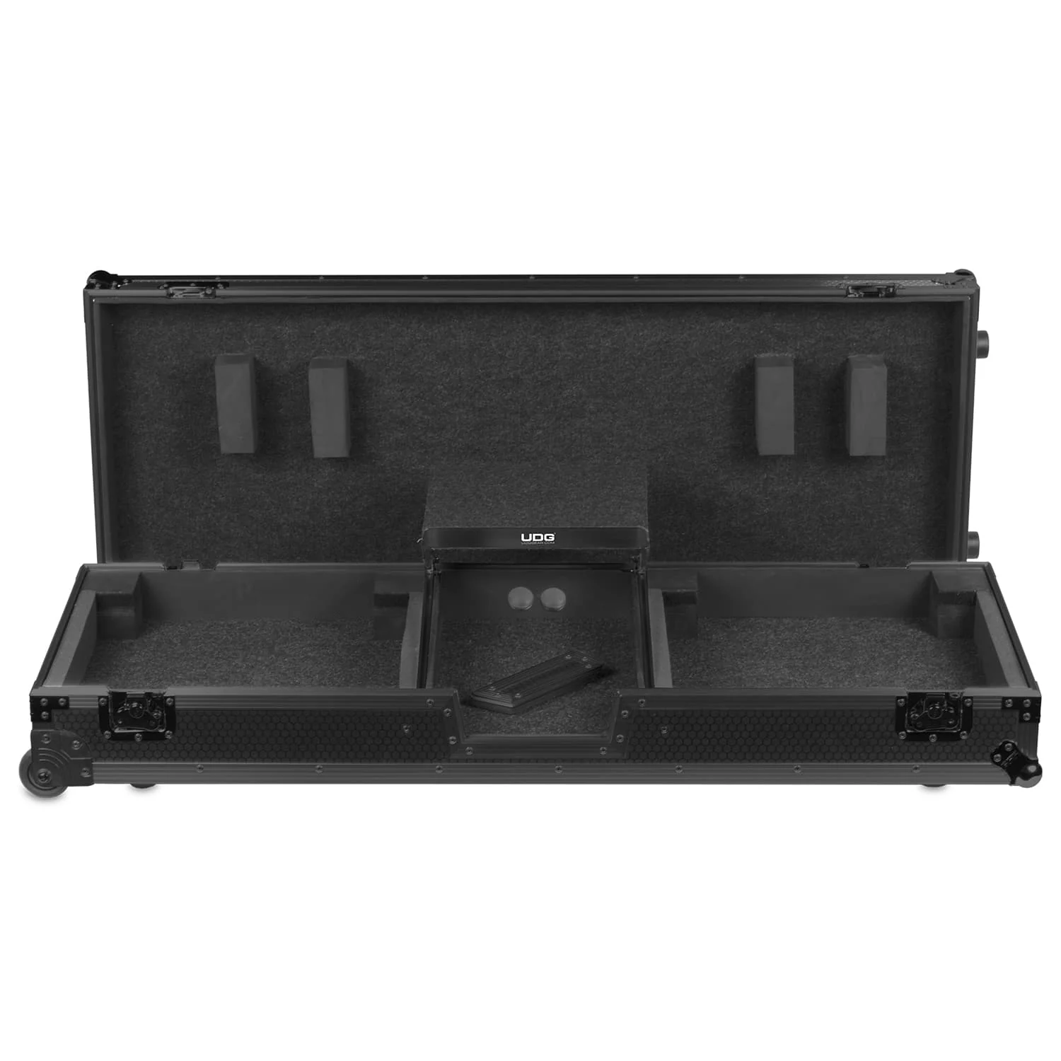 UDG Ultimate Flight Case Set PLX9/SL1200 Black MK2 Plus (Laptop Shelf + Wheels) - Image 3