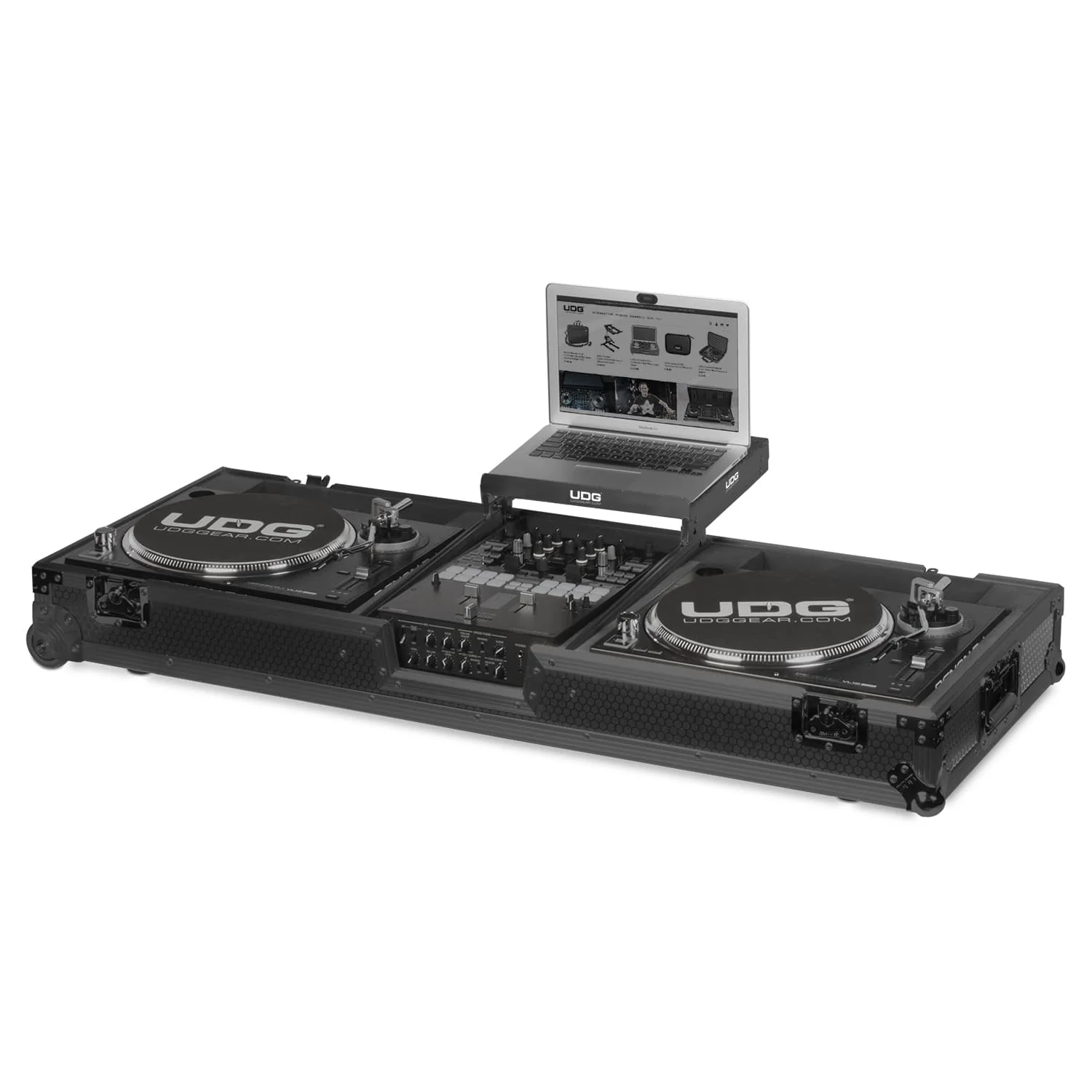 UDG Ultimate Flight Case Set PLX9/SL1200 Black MK2 Plus (Laptop Shelf + Wheels) - Image 5