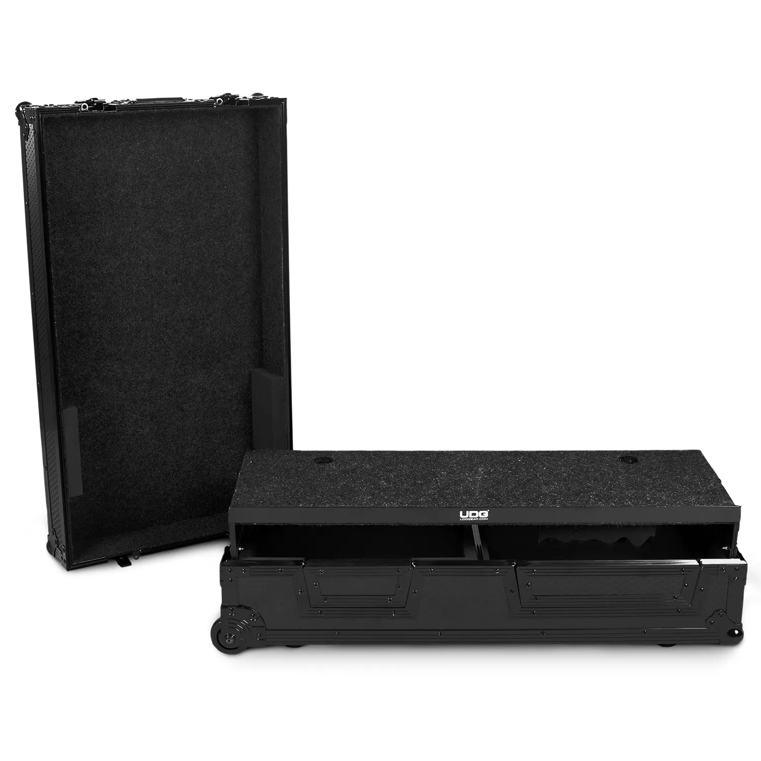 UDG Ultimate Flight Case Single Turntable Battle/ PLX-CRSS12 & 10"/12" Mixer Black Plus (Laptop Shelf, Trolley & Wheels) [Outlet] - Image 9